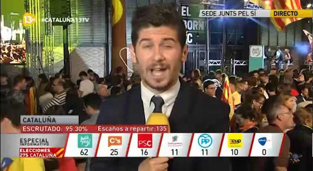 Golpean a un periodista de 13tv en la sede de Junts Pel Sí