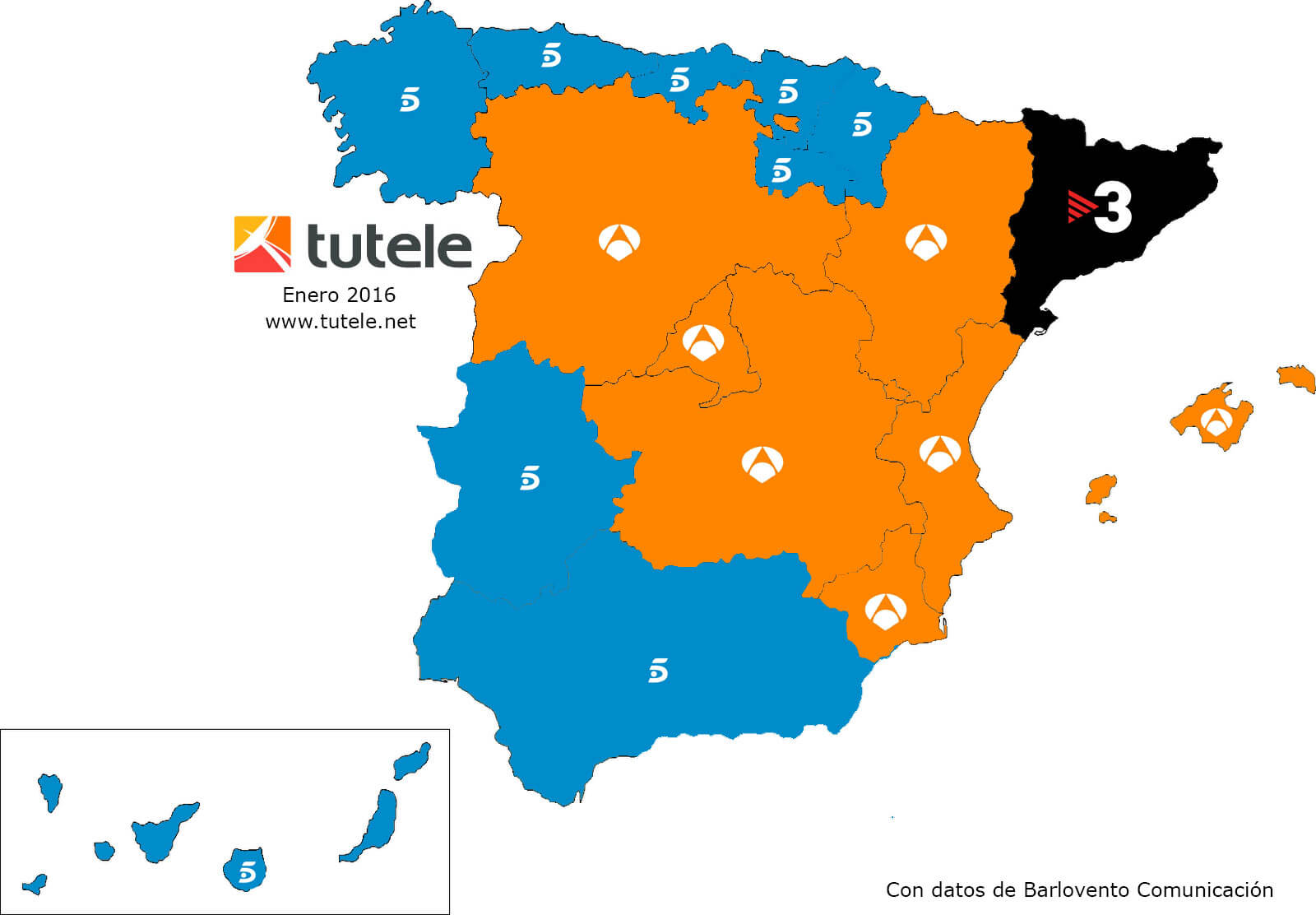 El mapa de las audiencias de enero 2016