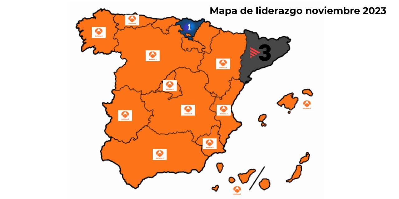 Mapa de audiencias noviembre 2023